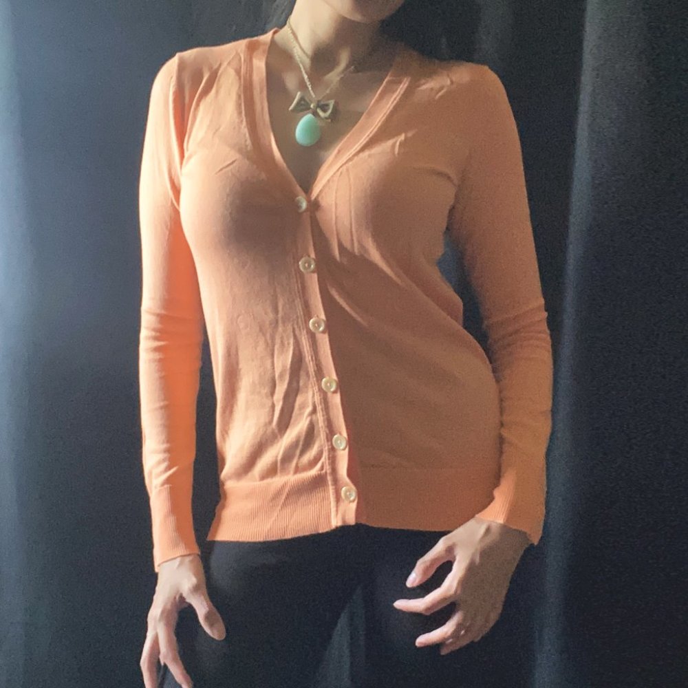 Gap Button Down Cardigan Light Orange